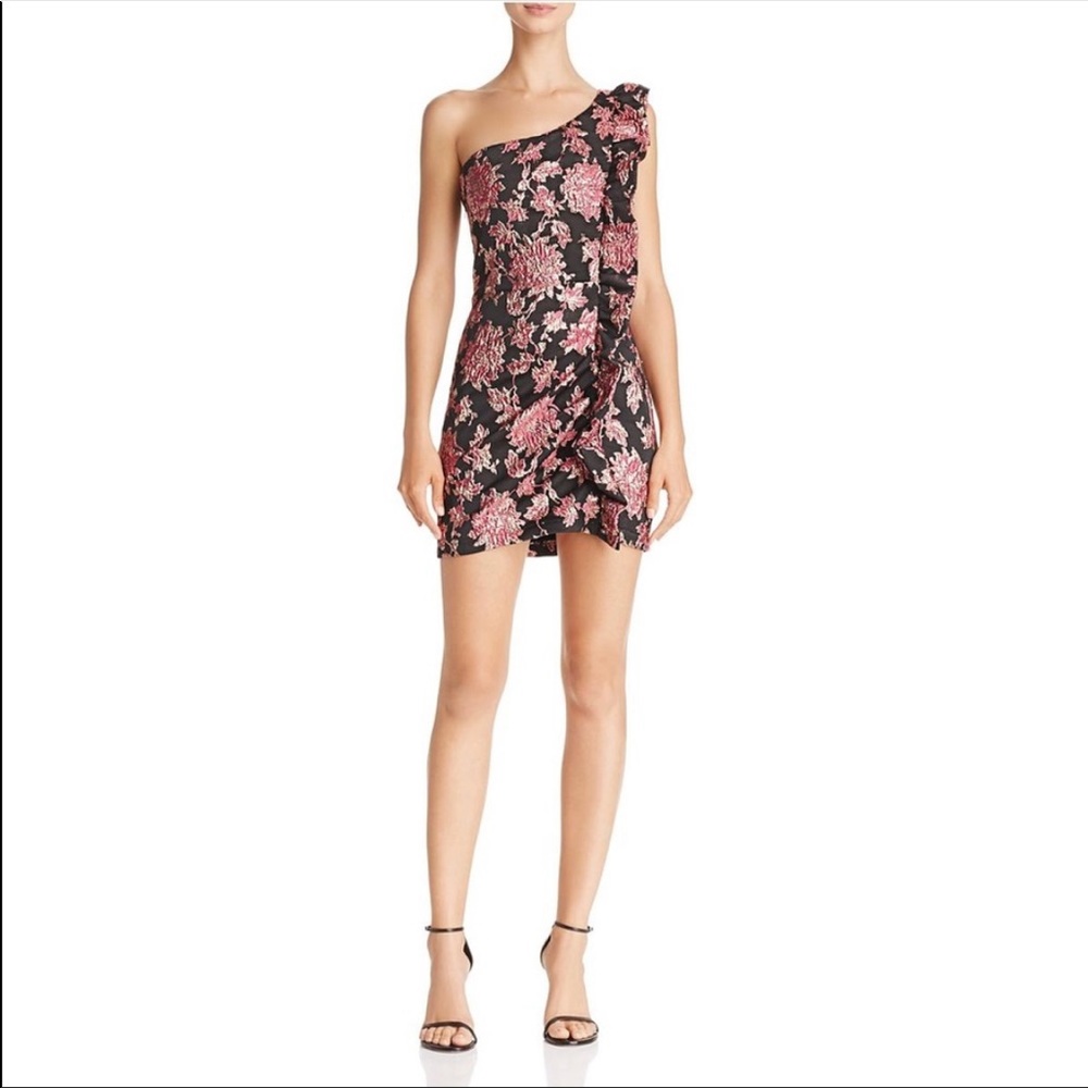 For Love & Lemons Luella Mini Dress Metallic Size Xs